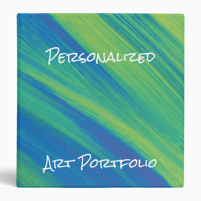 Classeur Vert personnalisé et bleu de dossier d'art (Devant)
