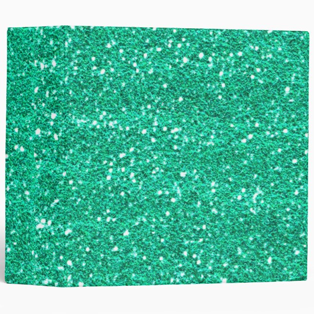 Classeur vert turquoise de parties scintillantes (Devant/Côté)
