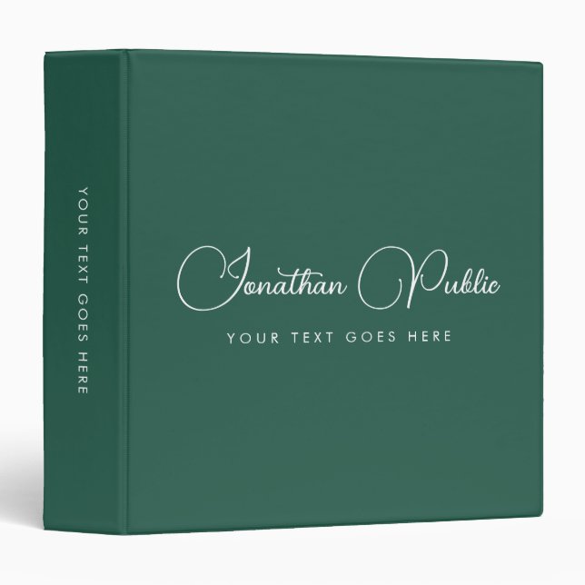 Classeur Vert Typographie Nom Téléchargez Votre Lo (Devant/Côté)