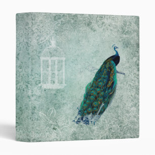 Classeur Vert vintage d'album à paon