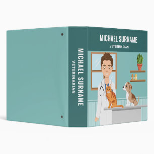 Classeur Vétérinaire Homme Vétérinaire Animal Médecin Chat