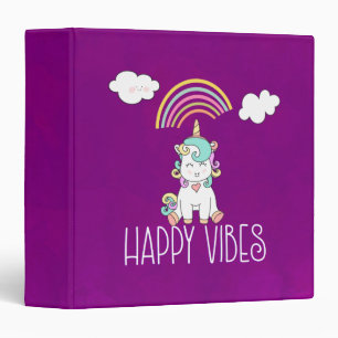 Classeur Vibes Joyeuses Cute Smiling Unicorn