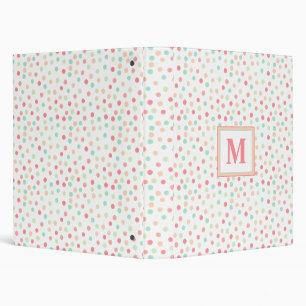Classeur Vibrant arc-en-ciel Pastel Polka-Dot Monogramme