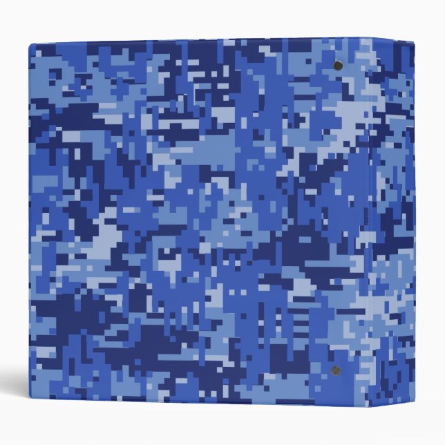 Classeur Vibrant Camo Camouflage numérique bleu texture (Dos/Côté)