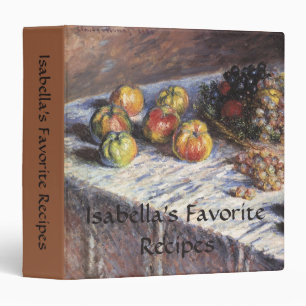 Classeur Vie morte avec pommes et raisins par Claude Monet