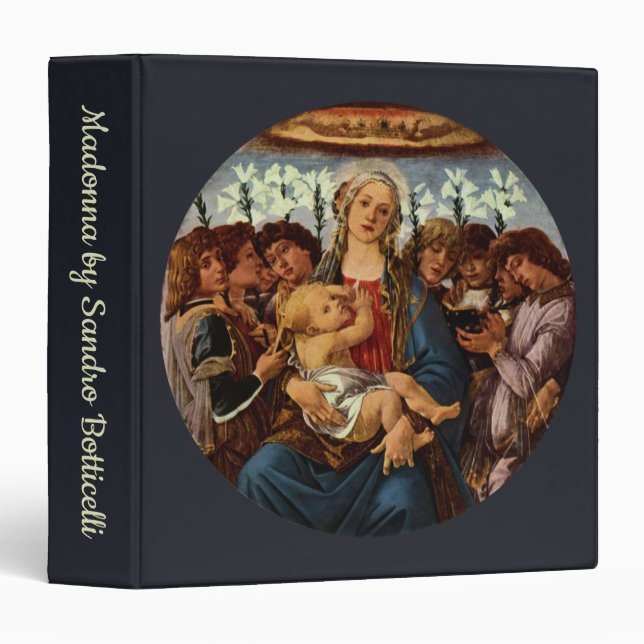 Classeur Vierge et enfant avec huit anges par Botticelli (Devant/Côté)