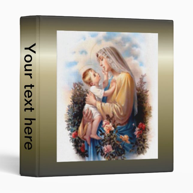 Classeur Vierge Marie béni et enfant Jésus de nourrisson (Devant/Côté)