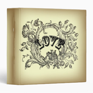 Classeur vieux mode jaune fleuris tourbillons victorien