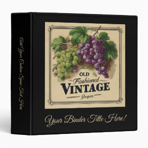 Classeur Vieux Raisins Vintages de mode, Vin pourpre et noi