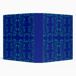Classeur Vignes abstraites vertes motif bleu