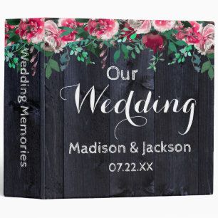 Classeur Vin Blush Marine Wood Peony Mariage Photo Album