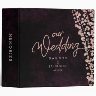 Classeur Vin de Bourgogne et Mariage d'or Rose Album photo