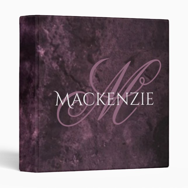 Classeur Vin Velvety Damask | Maroon Merlot Grunge Baroque (Devant/Côté)