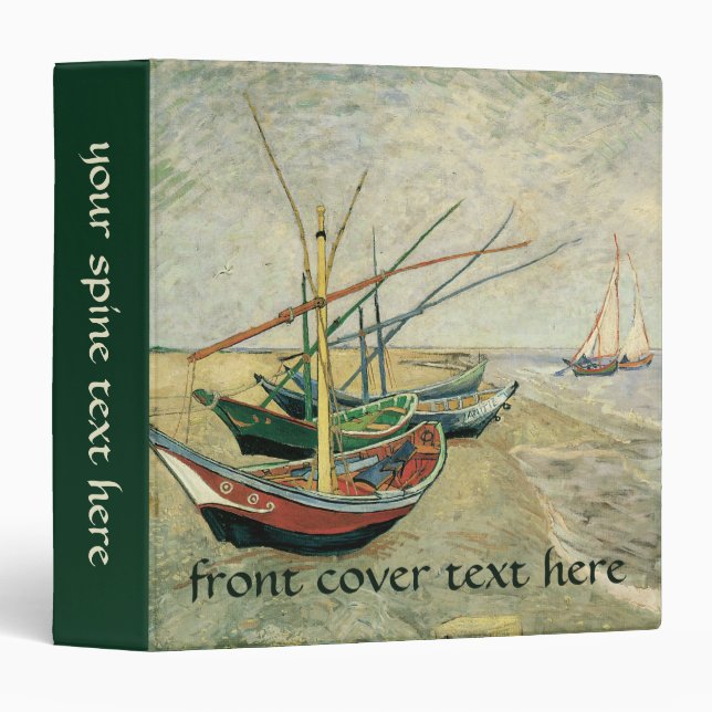 Classeur Vincent van Gogh - Bateaux de pêche sur la plage (Devant/Côté)