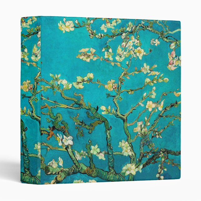 Classeur Vincent Van Gogh Blossoming Almond Tree Floral Art (Devant/Côté)