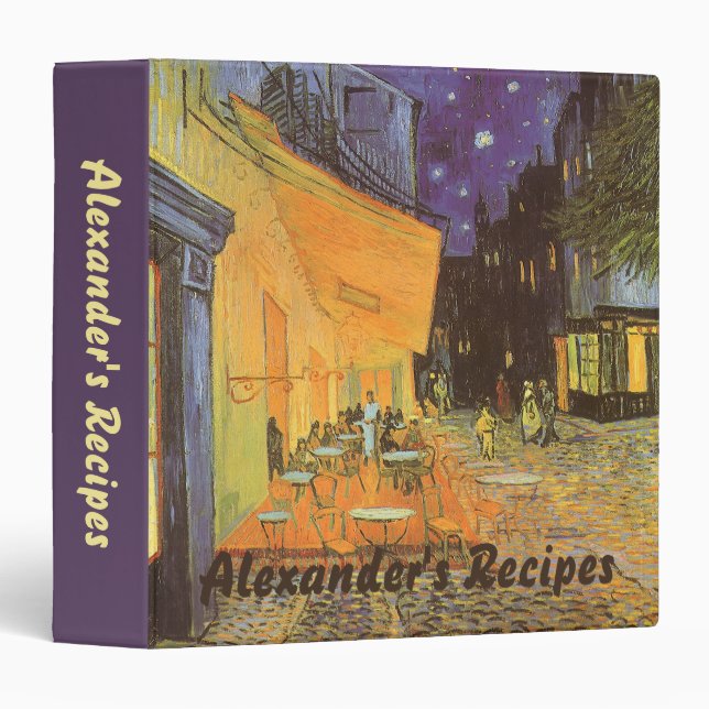 Classeur Vincent van Gogh - Café Terrasse en soirée (Devant/Côté)