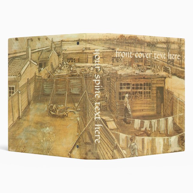Classeur Vincent van Gogh - Chantier de charpentier et buan (Arrière-plan)