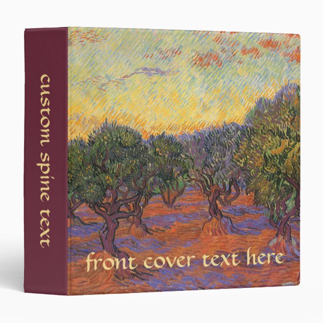 Classeur Vincent van Gogh - Olive Grove, Orange Sky (Devant/Côté)