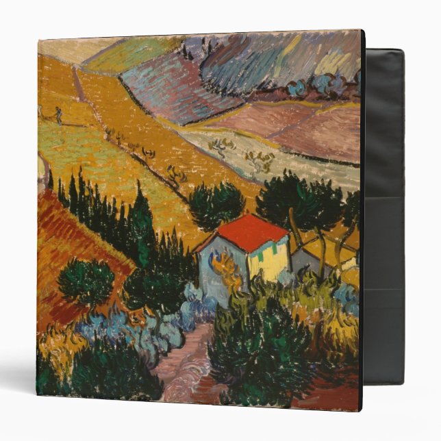 Classeur Vincent van Gogh | Paysage avec Maison & Plowman (Devant/Intérieur)