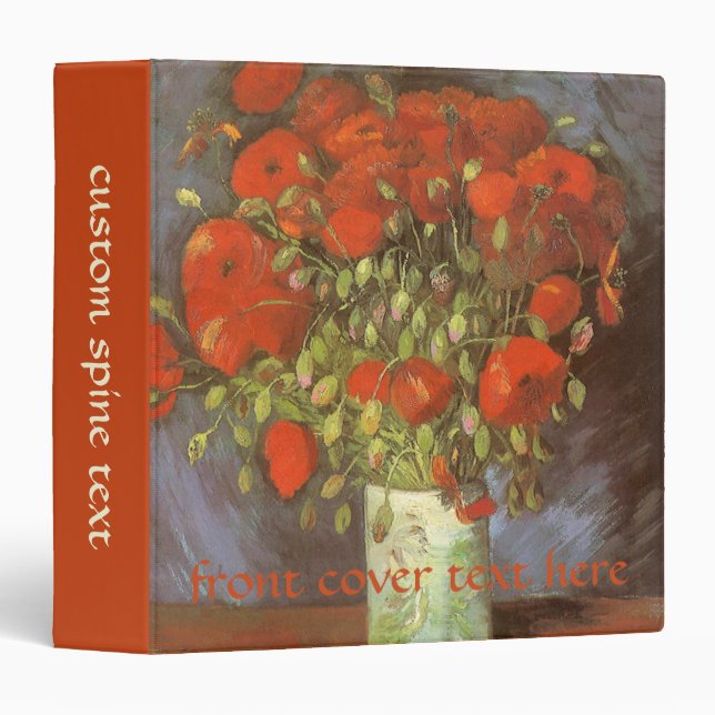 Classeur Vincent van Gogh Vase à vie morte avec des pavots  (Devant/Côté)