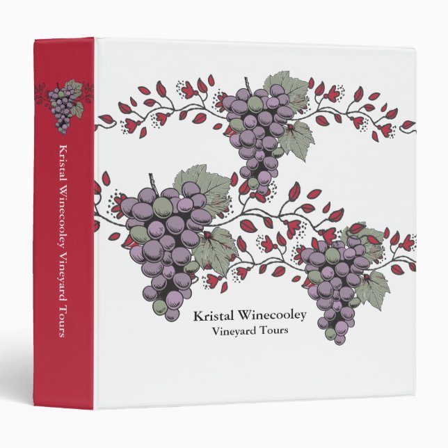 Classeur Vins de raisins Vins toscans dégustation de vignob (Devant/Côté)