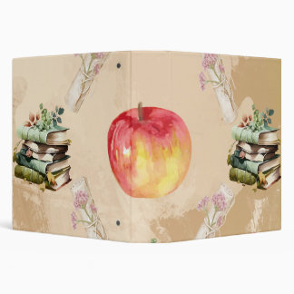 Classeur Vintage Apple & Motif de livres - Cosy Fall Vibe