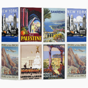 Classeur Vintage aventure d'affiches de voyage dans le mond