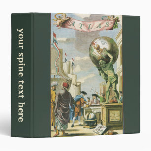 Classeur Vintage Baroque Era Atlas Frontispione World Globe