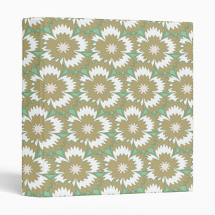 Classeur Vintage beige et vert fleuri Dianthus Barbatus