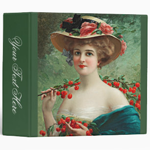 Classeur Vintage Belle Dame, Casquette Fleurs & Cerises