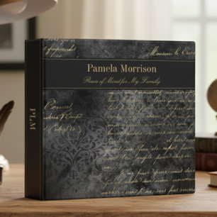 Classeur Vintage Black Damask & Gold End Planner