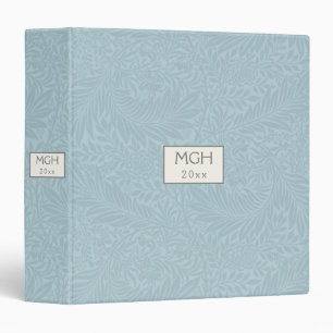 Classeur Vintage bleu Larkspur Fleur Motif Monogramme