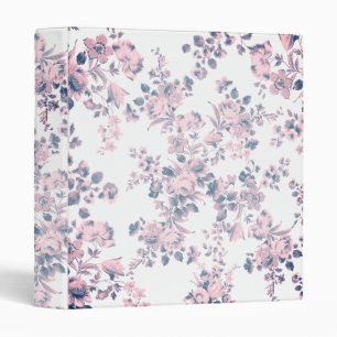 Classeur Vintage bleu rose blanc bohème élégant floral