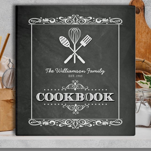 Classeur Vintage Chalkboard Family Cookbook (Créateur téléchargé)
