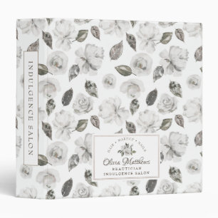 Classeur Vintage Cherish Blanc Fleurs et Monogramme Doré Ro