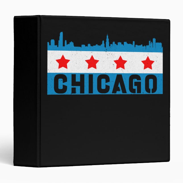 Classeur Vintage Chicago Flag (Devant/Côté)