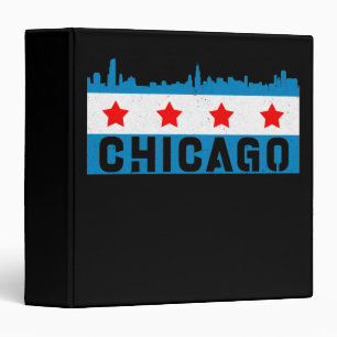 Classeur Vintage Chicago Flag Skyline