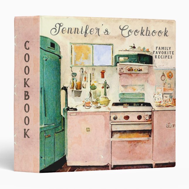 Classeur Vintage Country Kitchen Cookbook (Devant/Côté)