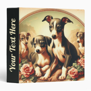 Classeur Vintage Cute Italien Greyhound Peinture