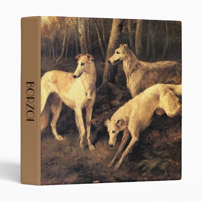 Classeur vintage de barzoï (Devant/Côté)