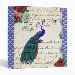 Classeur vintage de collage de paon