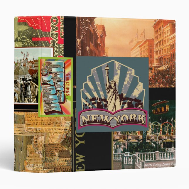 Classeur vintage de New York (Devant/Côté)