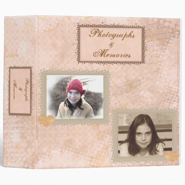 Classeur vintage de photo d'album (Devant/Côté)