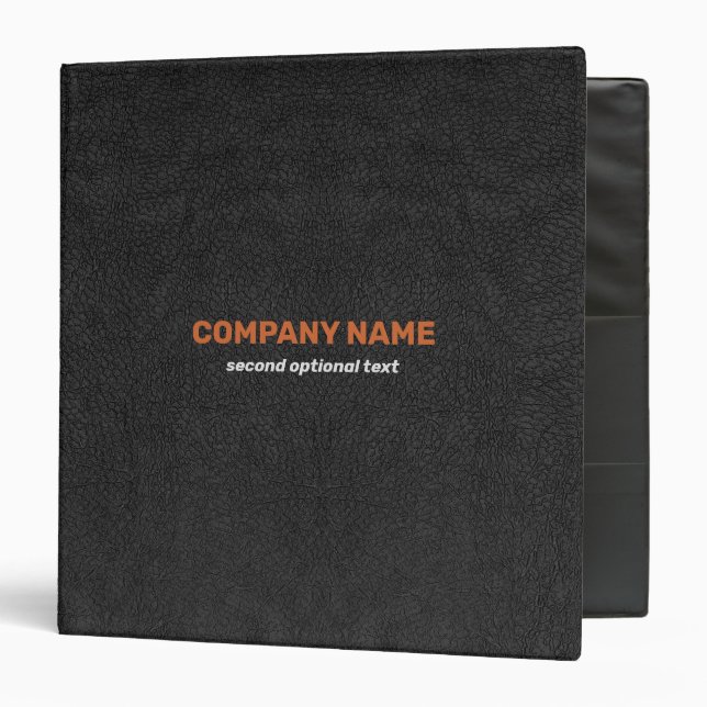 Classeur Vintage en cuir noir (Devant/Intérieur)