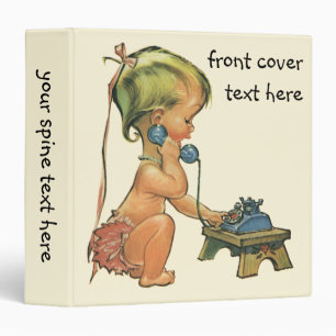 Classeur Vintage enfant mignonne blond fille parler sur le