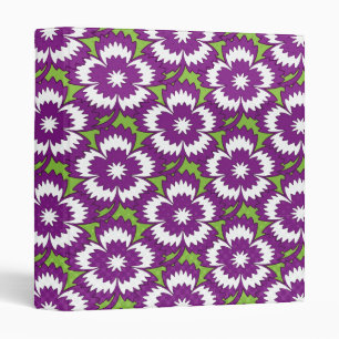 Classeur Vintage fleuri violet Dianthus Barbatus motif