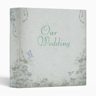 Classeur Vintage Floral Bleu Mariage Album photo