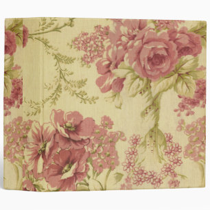 Classeur Vintage, floral, corail, rose, roses, shabby chic,