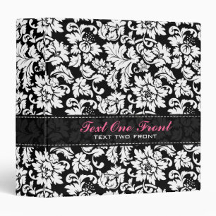 Classeur Vintage Floral Noir Et Blanc
