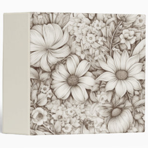 Classeur Vintage Floral Sepia Motif (5)